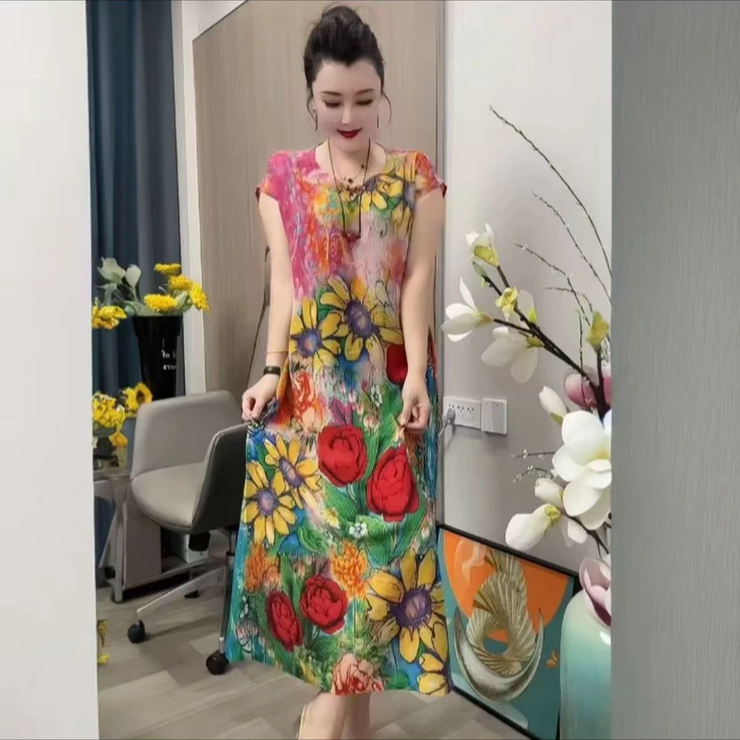 时尚中长裙常规薄款中老年女装小香风日奢风