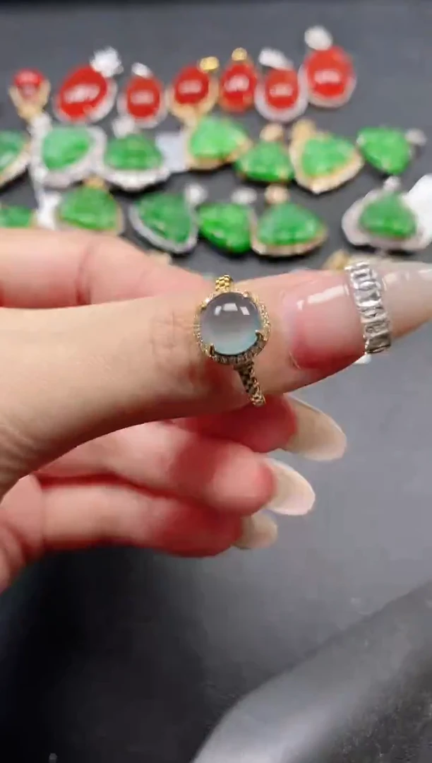 银S925镶嵌戒指翡翠51151