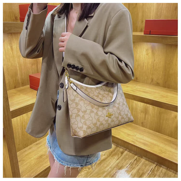 SC25565女士时尚老花大容量腋下单肩斜挎托特包