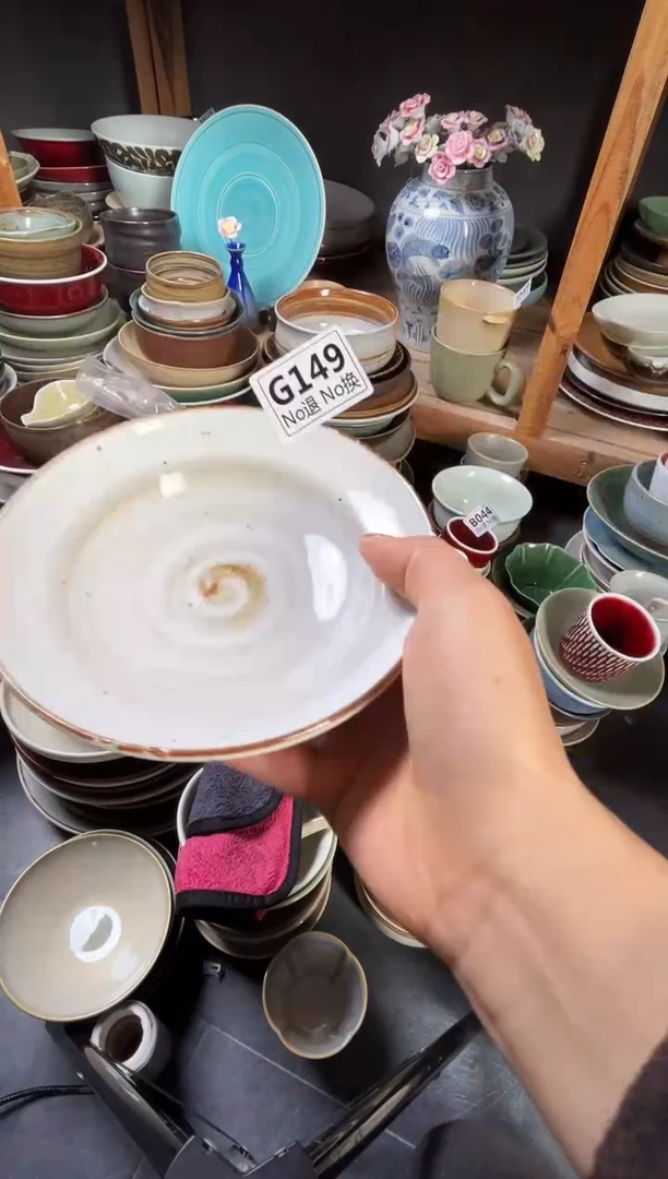 瓷片一**趣g149白麻点平衍碗微瑕