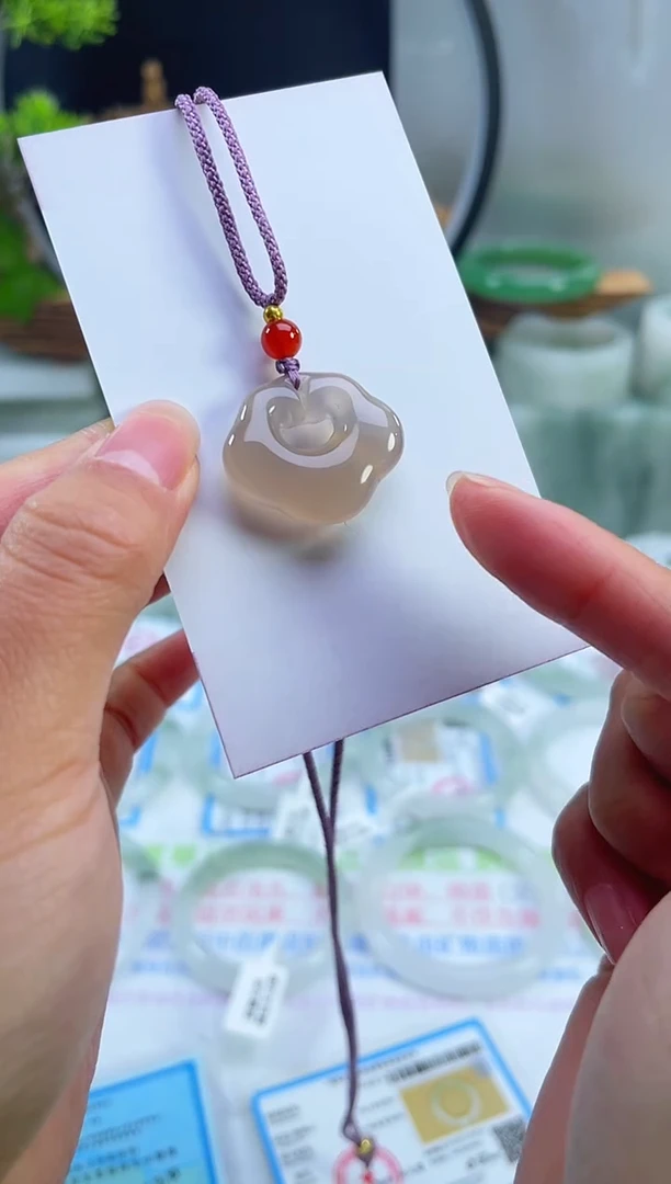 未镶嵌首饰玛瑙/玉髓祥云锁紫