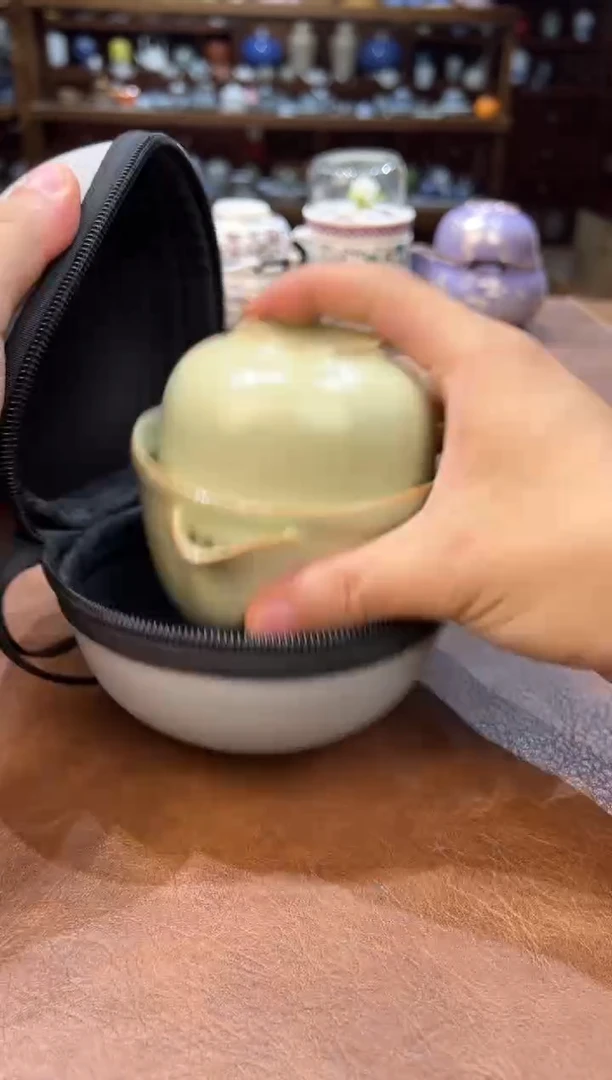真的很便宜超好看会开片的旅行茶具