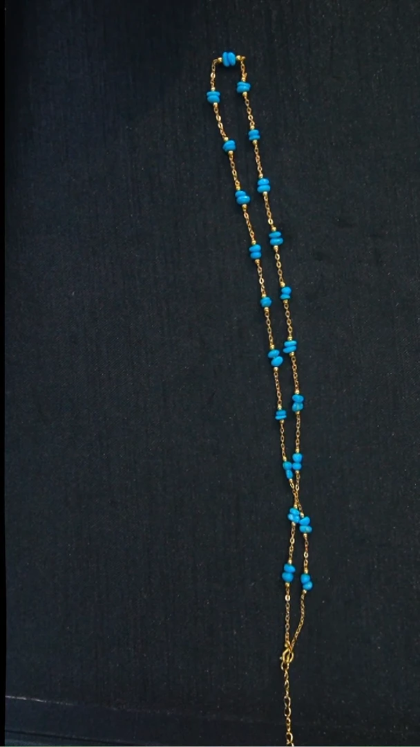 银S925镶嵌绿松石项链发货一件