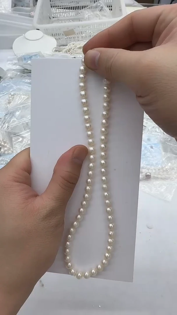 项链未镶嵌淡水珍珠7-8mm 元宝扣-孤品