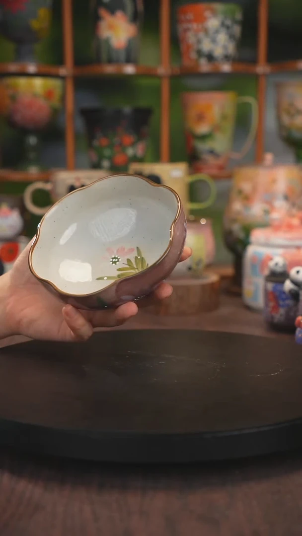 油画釉下彩手绘饭碗
