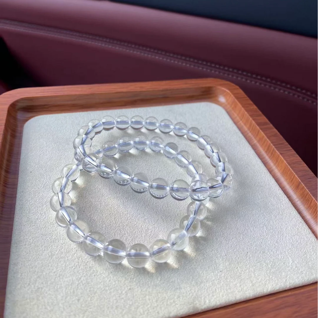 天然双A级净体白水晶手串多样性发其一