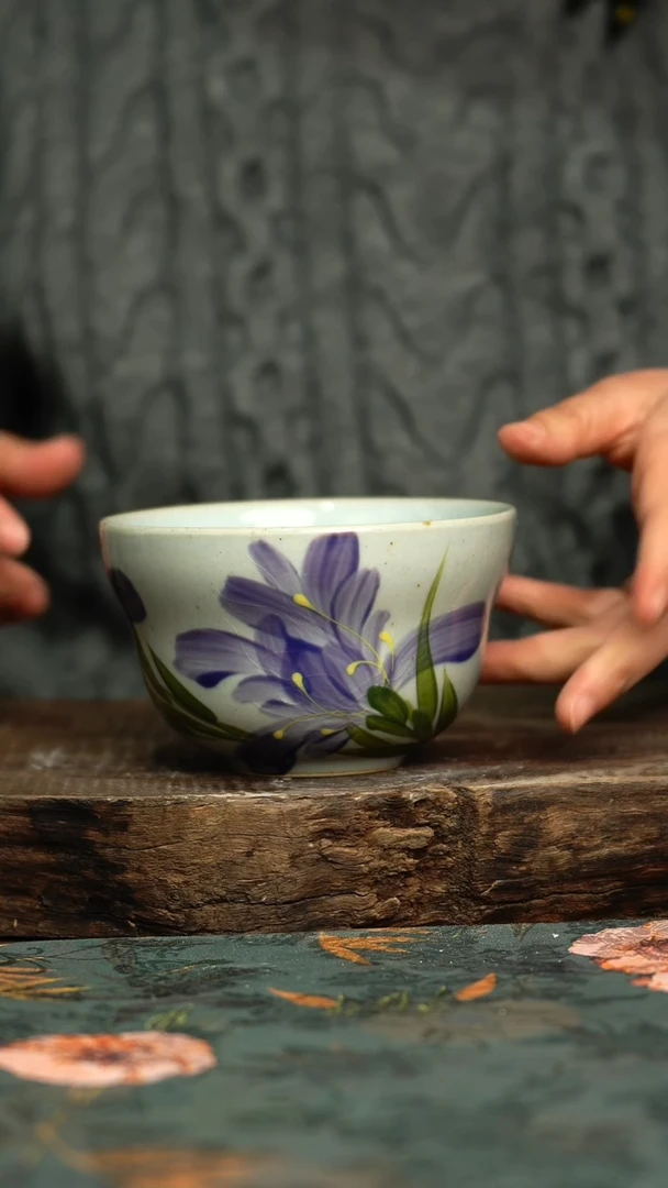 【闪购商品】杯釉下彩手工手绘同款陶器