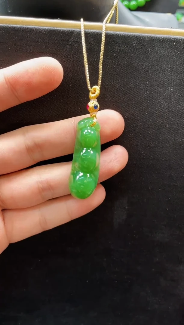 【闪购商品】和田玉吊坠18K金镶嵌多样性发一