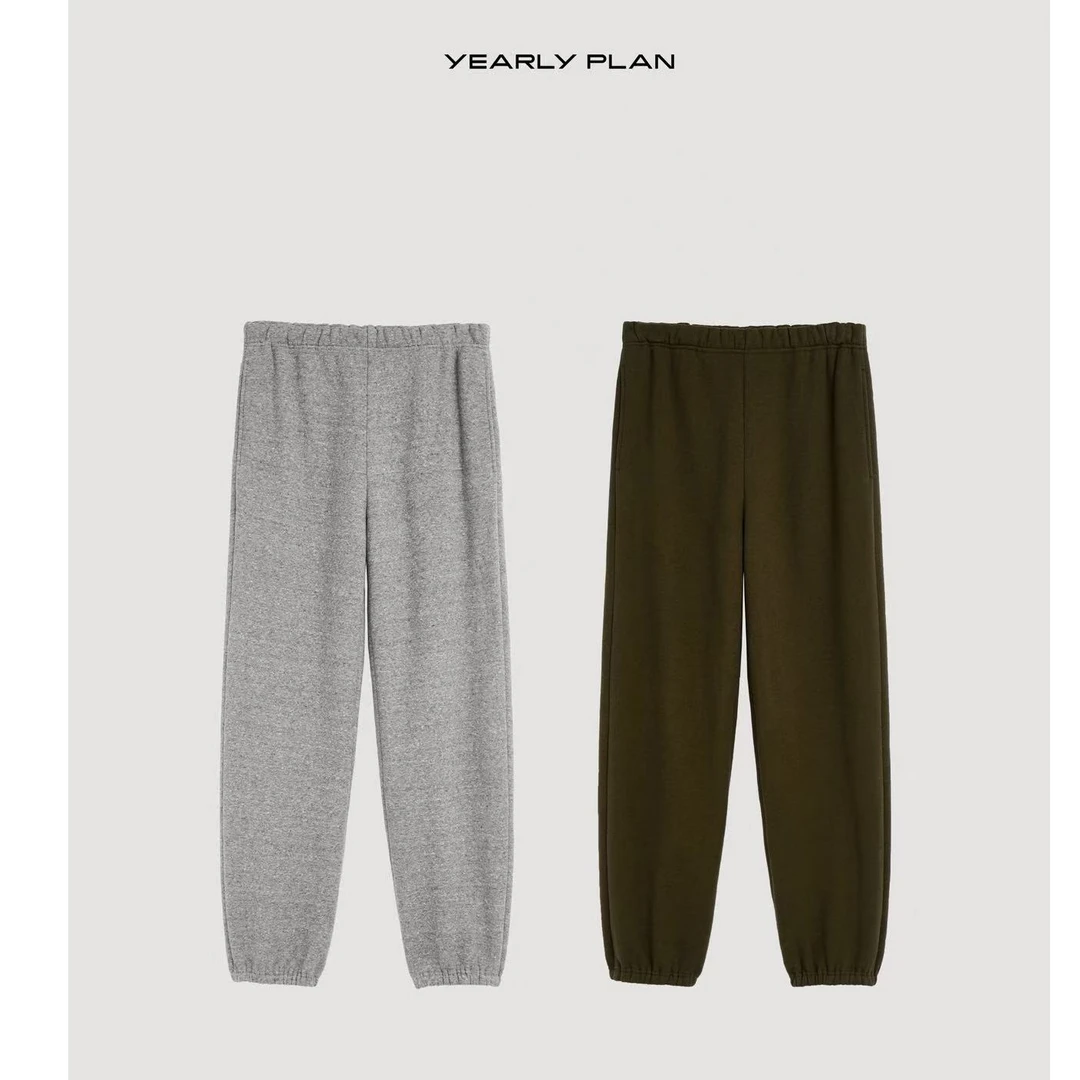 YEARLY PLAN2025冬百搭束脚加绒卫裤3802/NO退换