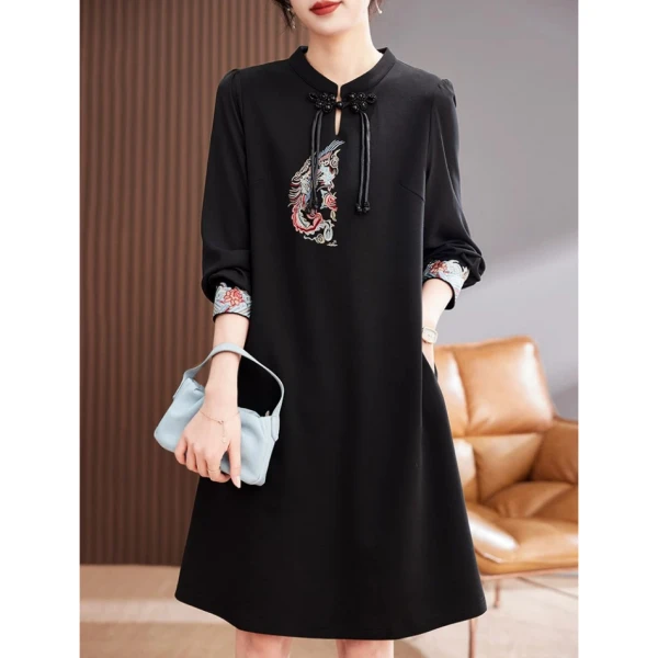 中式格调~新中式万针绣设计款连衣裙 L2918