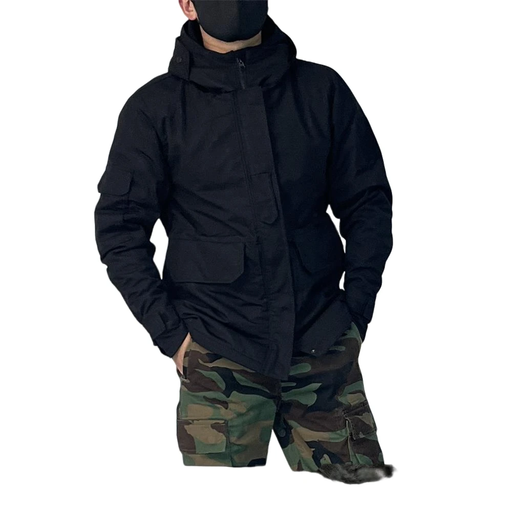新款男户外套风衣中长款战术冲锋衣抓绒保暖防风防泼水登山作训服