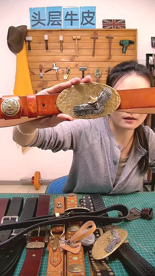 手工制作头层牛皮腰带