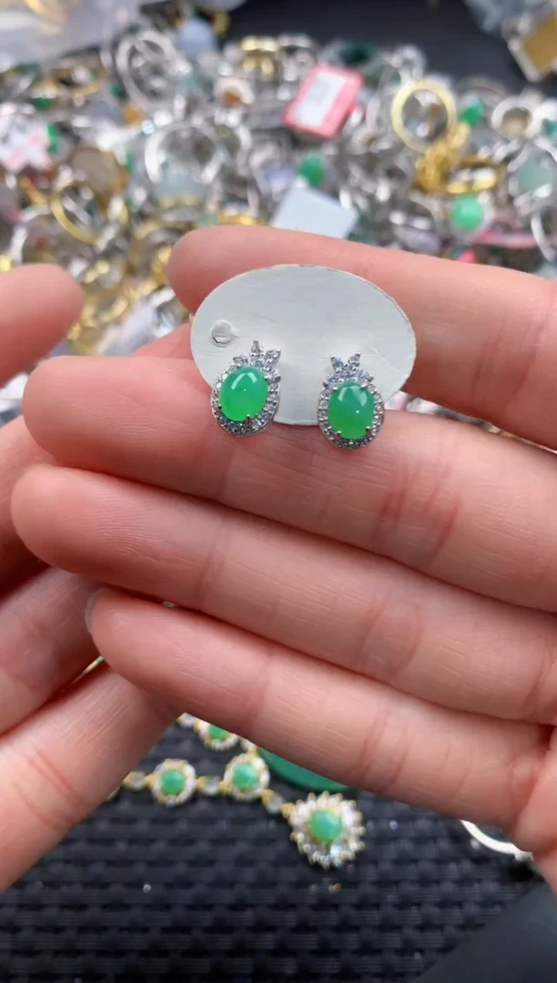 银S925镶嵌戒指翡翠111    1