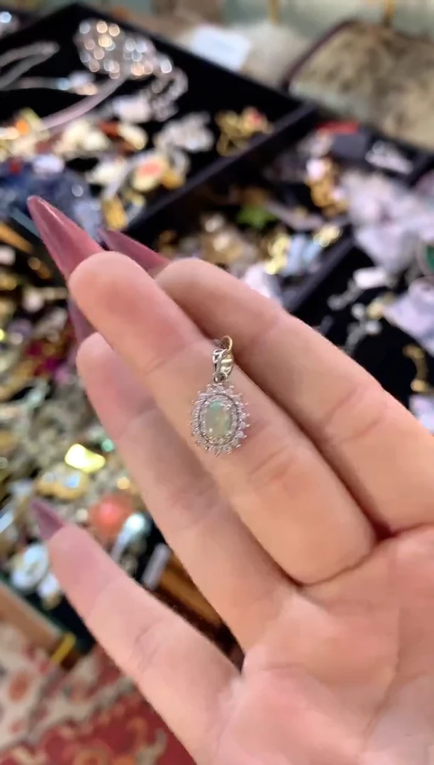 【闪购商品】欧泊颈饰银S925镶嵌楚楚中古珠宝甄选不退换