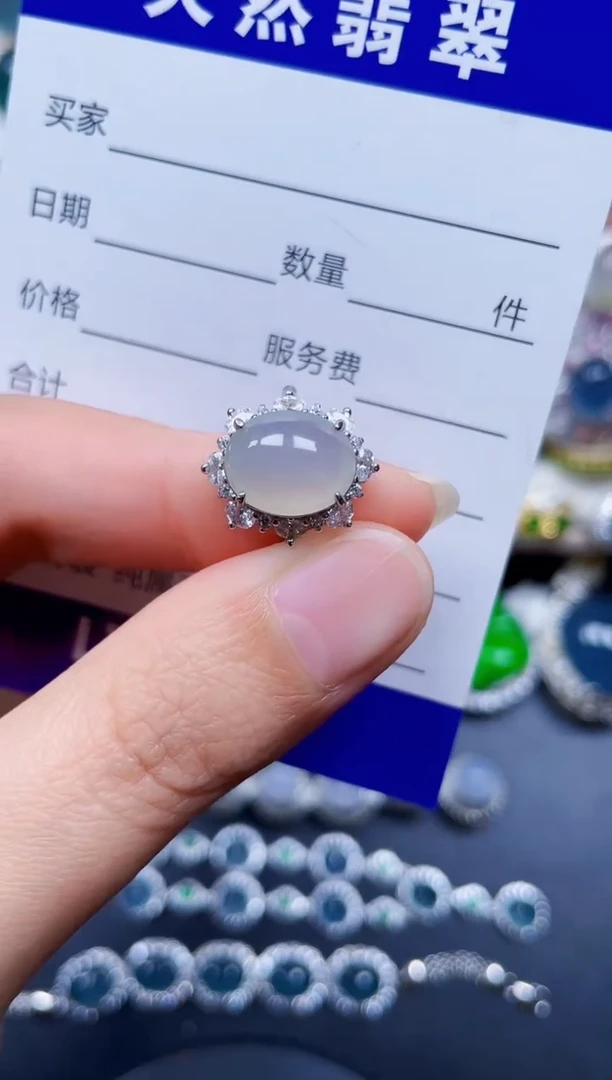 银S925镶嵌戒指翡翠188