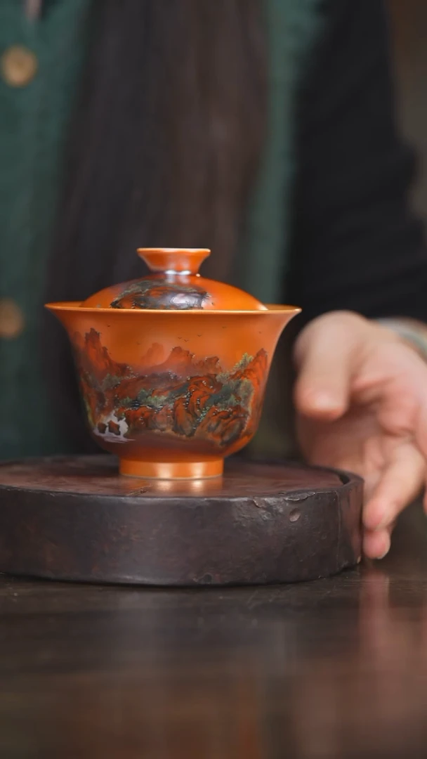 【闪购商品】杯67柴房陶瓷柴烧盖碗