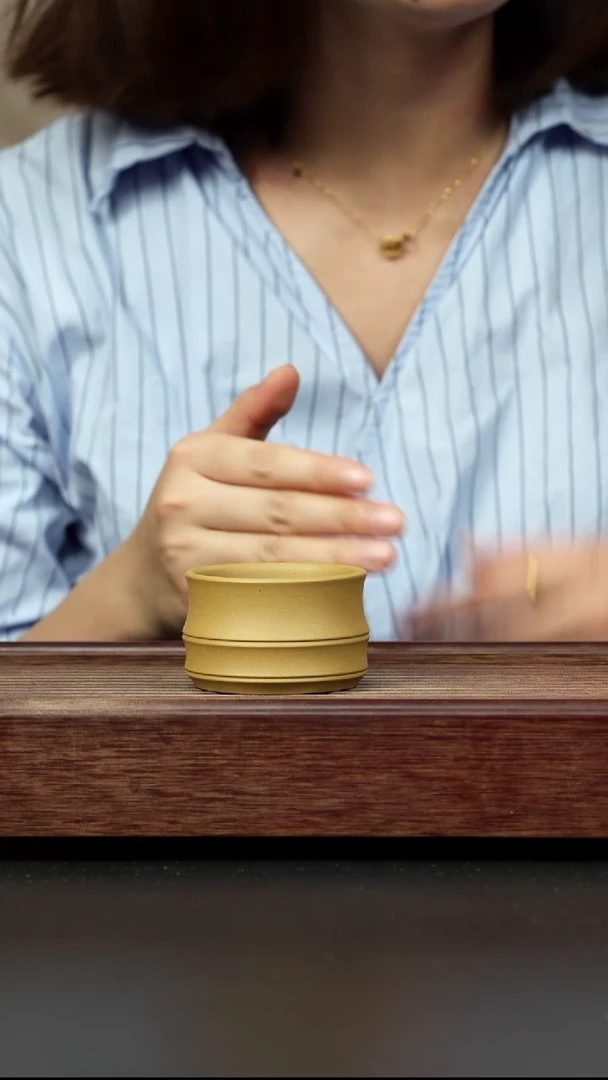 紫砂茶壶黄金段 竹节杯