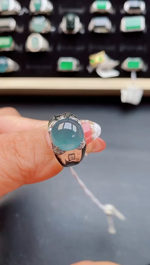 【闪购商品】翡翠戒指银S925镶嵌5500