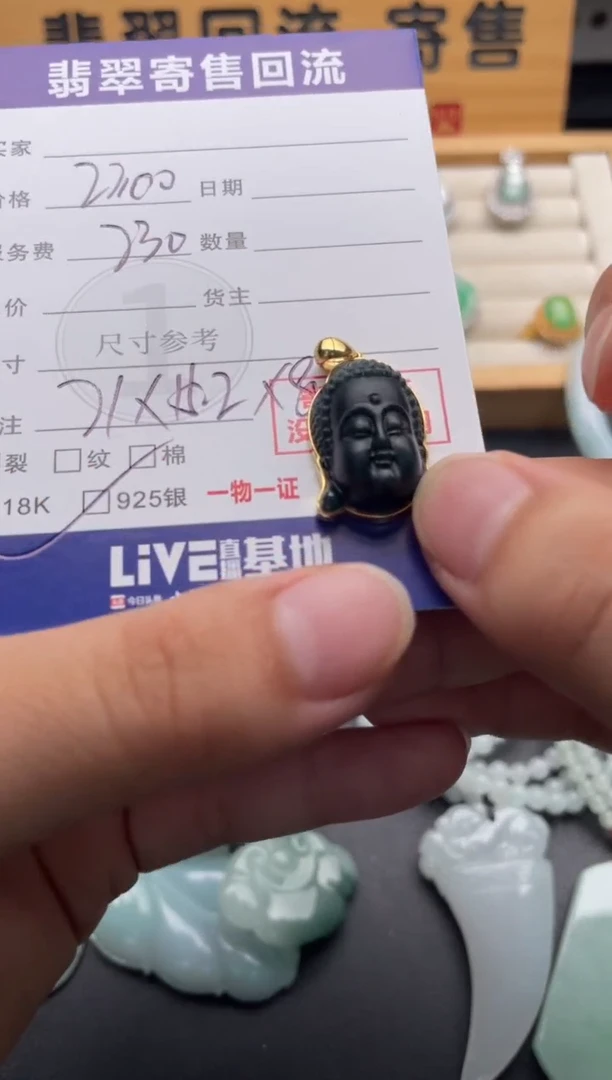 颈饰18K金镶嵌翡翠10147000