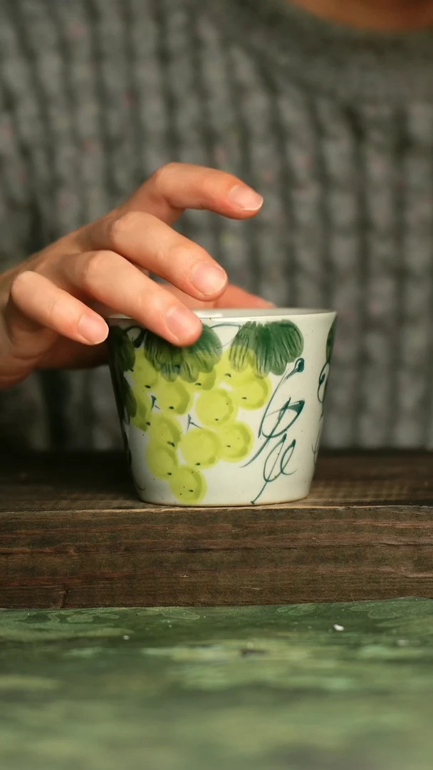 陶瓷青诗集手工手绘瓷器