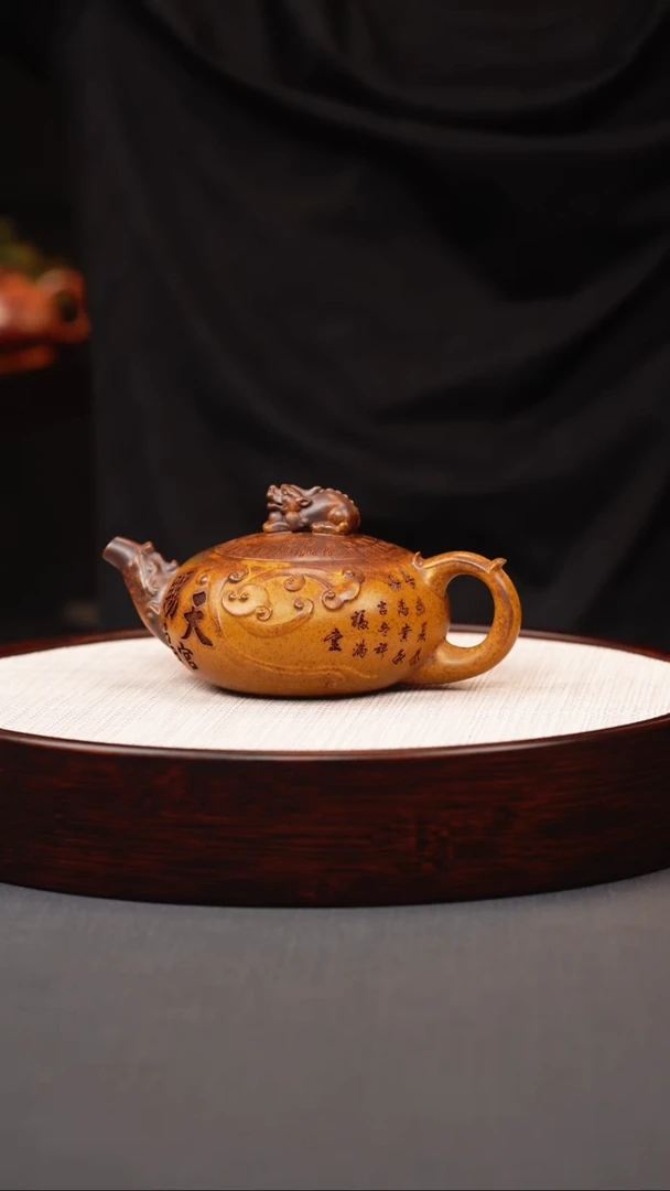 茶壶紫砂龙骨金砂柴烧天官赐福