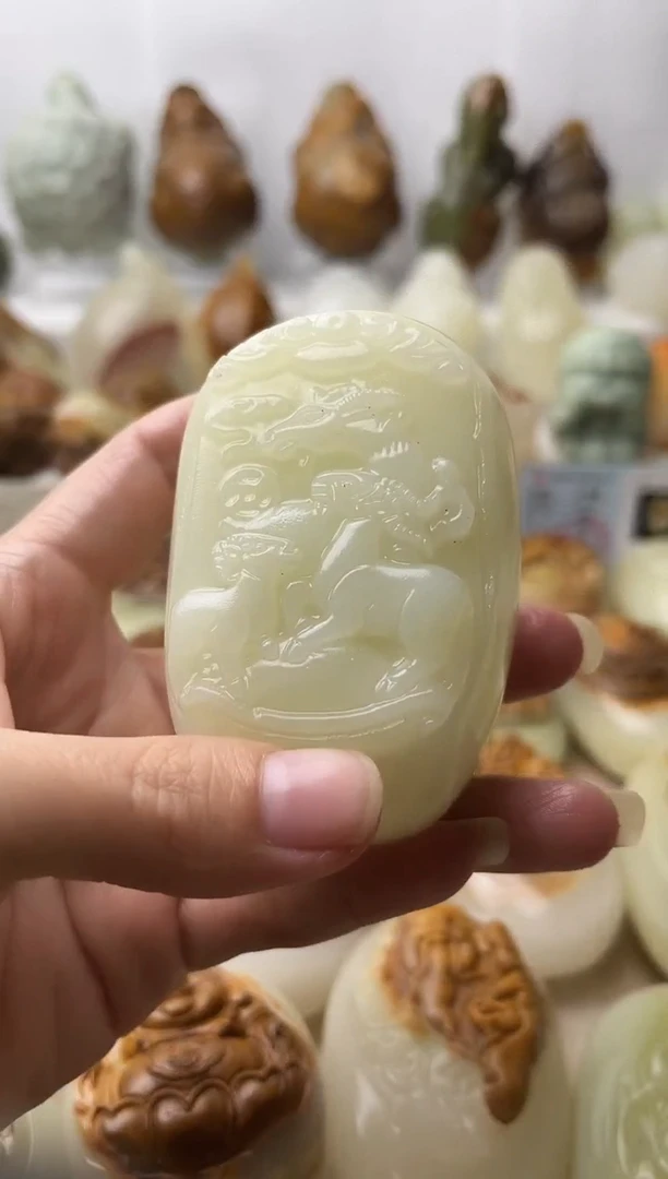 石材古青石棉纹正常不退换三羊开泰