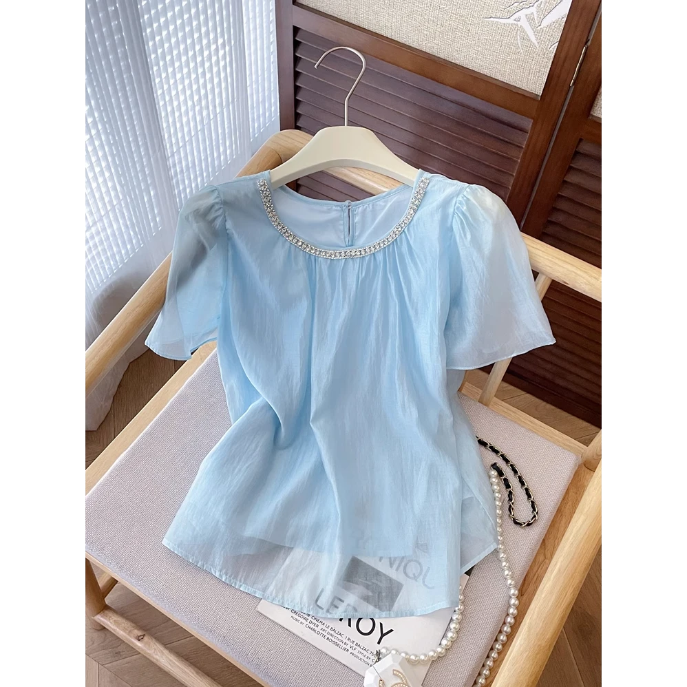 2025年夏季新款女装胖mm时尚百搭显瘦百搭大码小众设计感气质衬衫