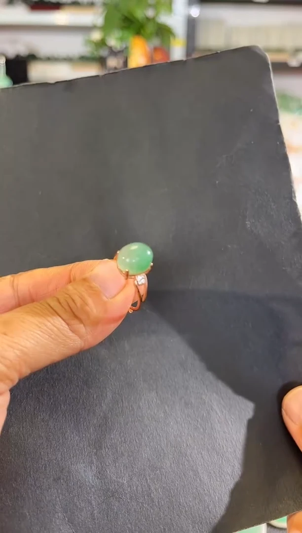 合金石英质玉（非洲翠）戒指1