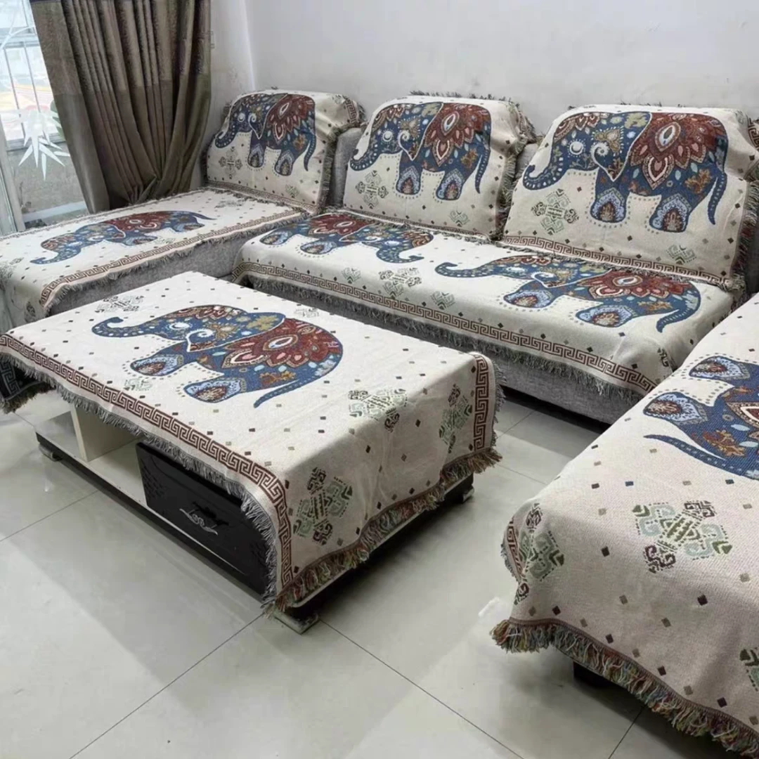 【三人】吉祥象90*240防滑加密升级款沙发巾