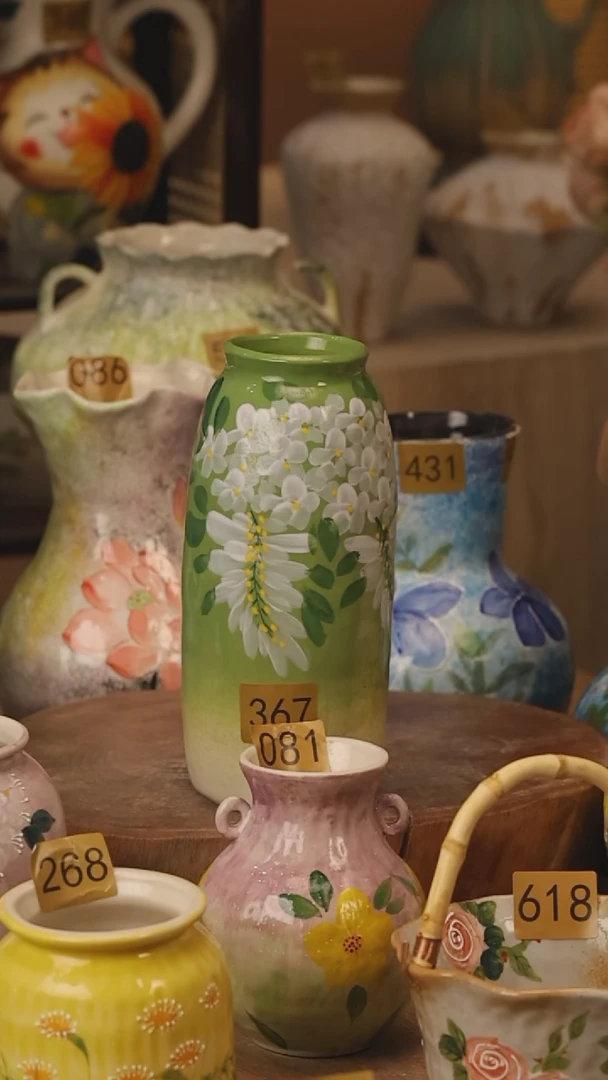 陶瓷367景德镇设计师手作花器摆件侘寂风
