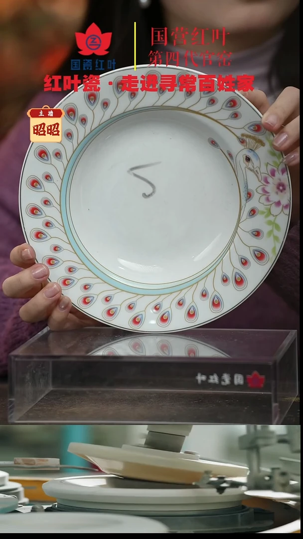 陶瓷4个微瑕缤纷孔雀8英寸汤盘