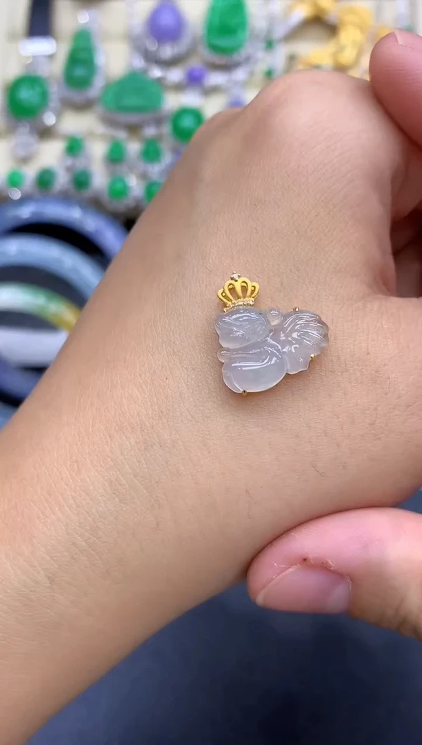 颈饰18K金镶嵌翡翠156-中国好珍宝