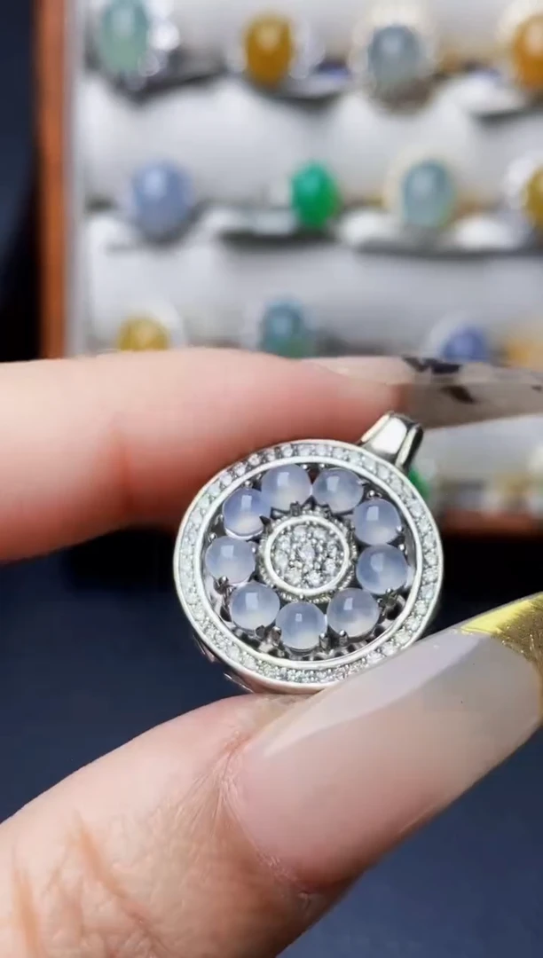 银S925镶嵌戒指翡翠6893