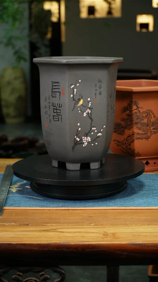 紫砂花盆独**往精品兰花盆