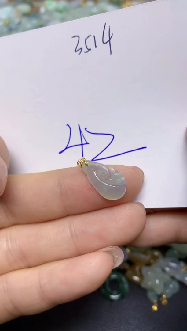 【闪购商品】翡翠挂件18K金镶嵌 天然翡翠A货