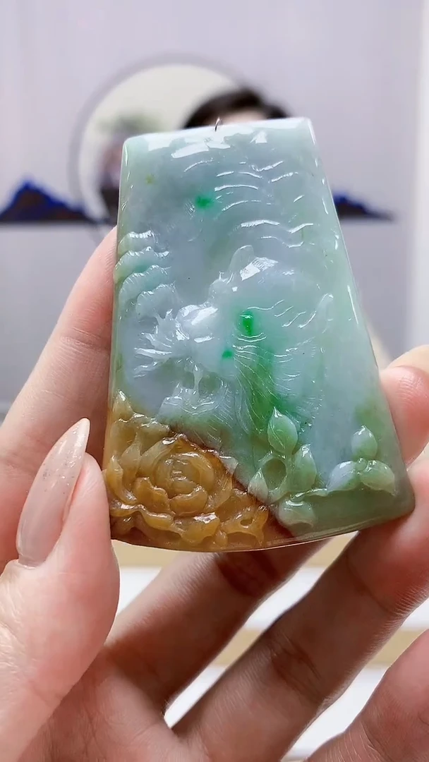 未镶嵌定制翡翠5160MM-毛货挂件14