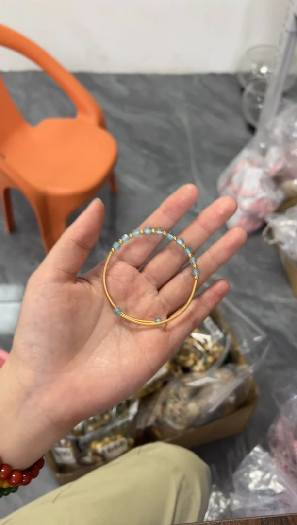 未镶嵌手链托帕石托帕石四方切面珠手环[1701]