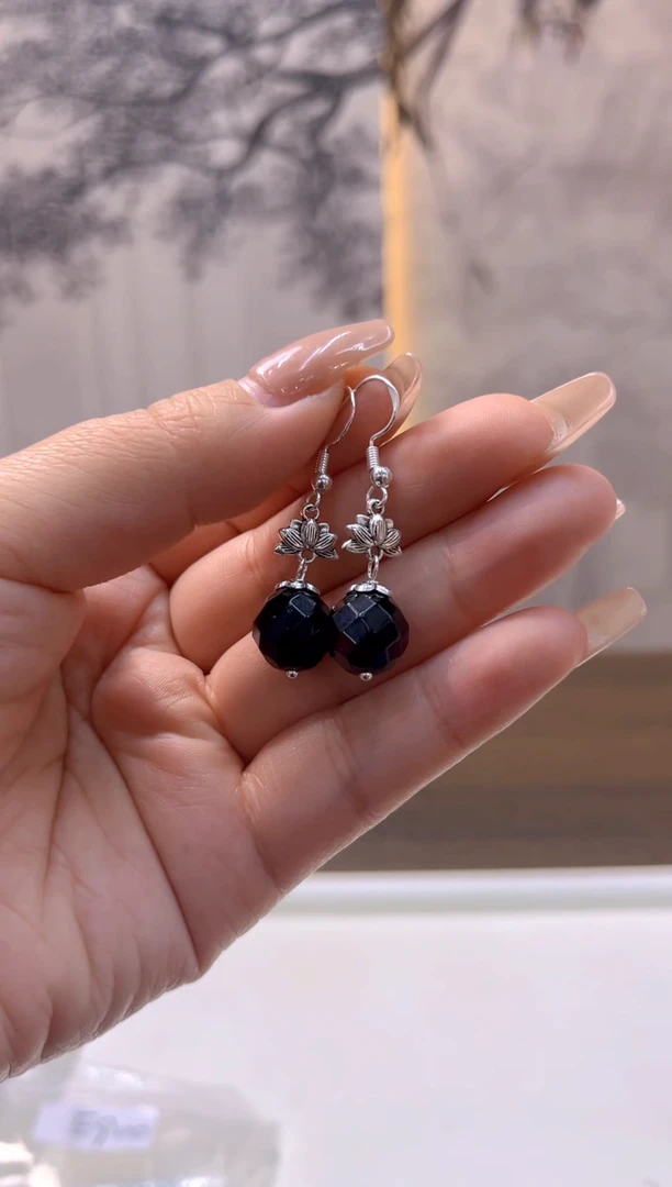 银S925镶嵌耳饰玛瑙/玉髓E900