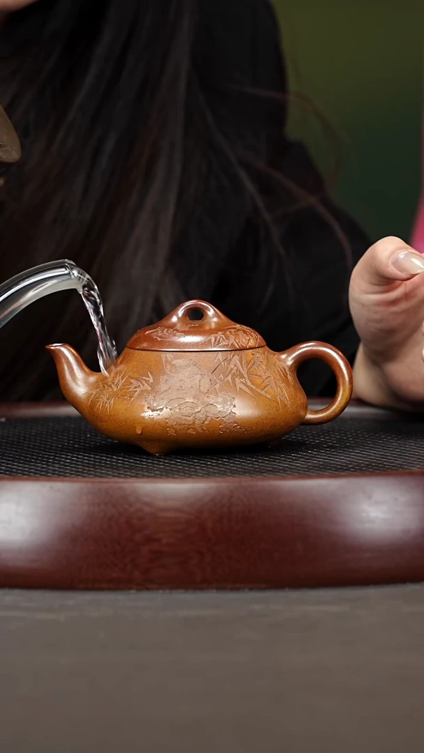 茶壶紫砂169ZXJ汉棠石瓢 黄玉段柴烧