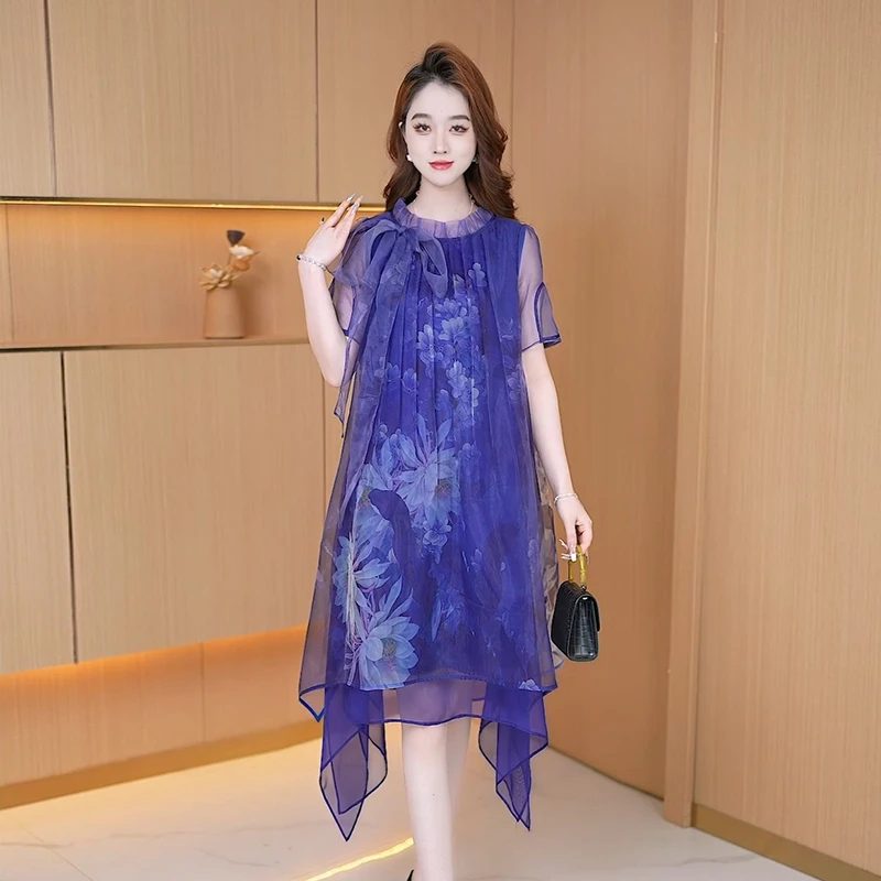 【连衣裙】夏季新款洋气法式百搭高贵气质显瘦减龄宽松女装连衣裙