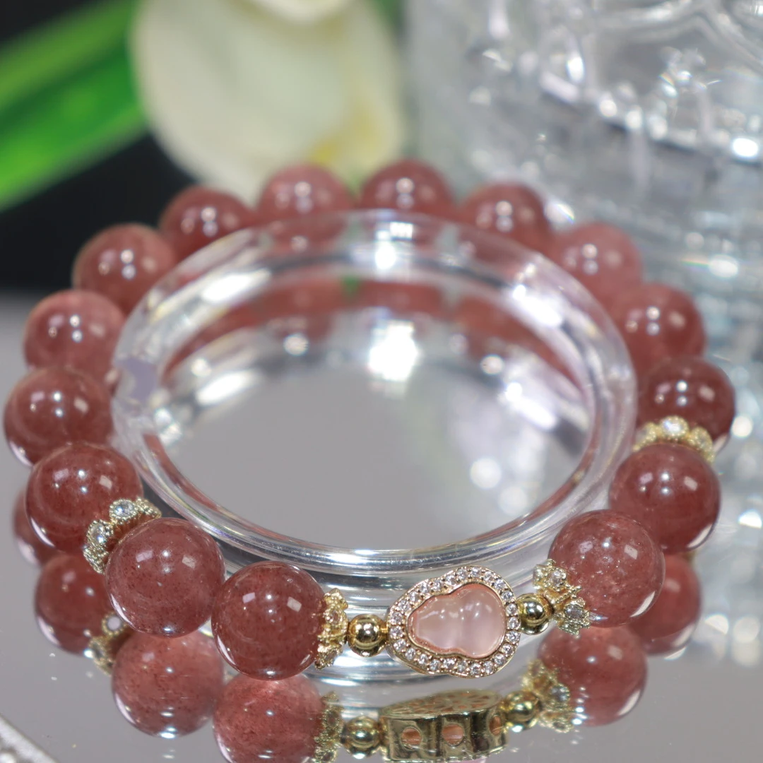 【冰糖草莓】天然水晶草莓晶设计款手串多样性发其一