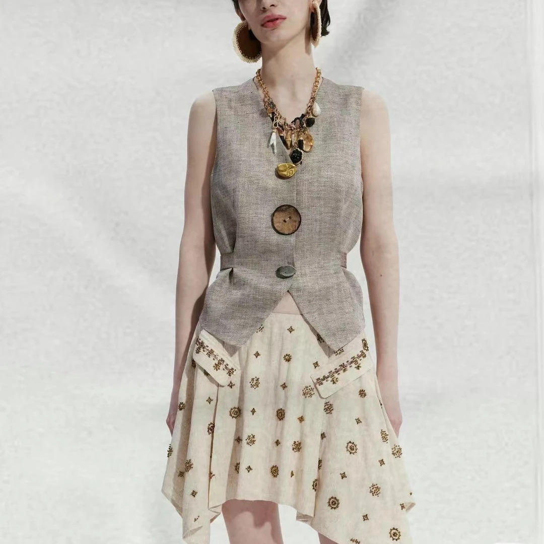 【MONSTERMING】新品25春夏英伦艺术绑带收腰百褶夏季歌蒂尔衣服