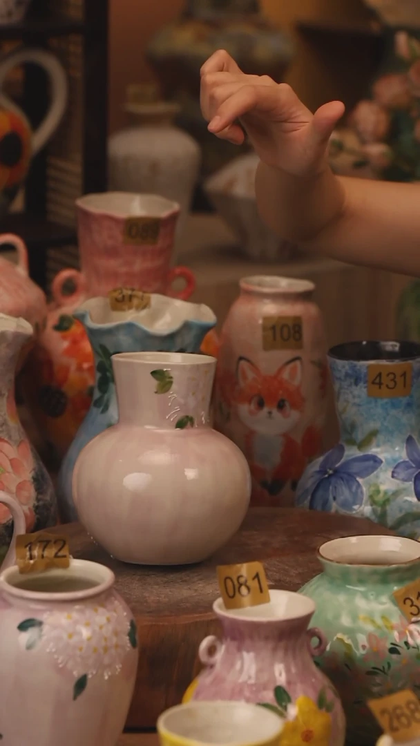 陶瓷142景德镇设计师手作花器摆件侘寂风