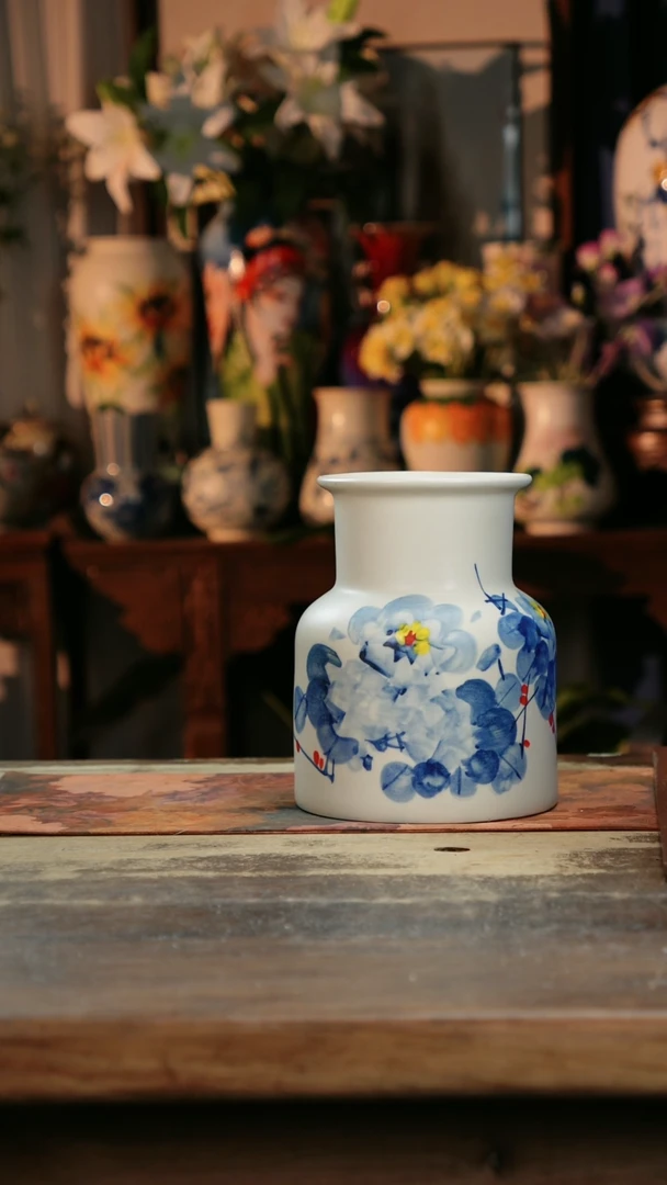 【闪购商品】瓷片景德镇纯手工釉下彩精品花瓶