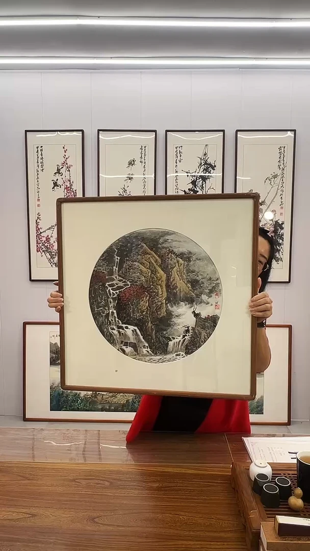 国画张现军 60*60 山水 鸿运当头
