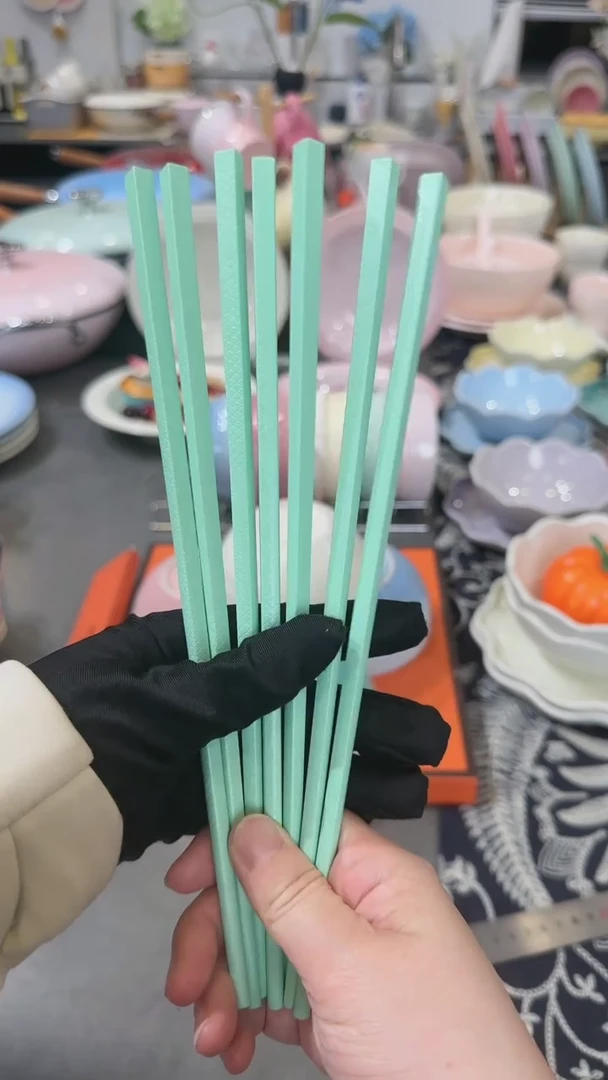 【闪购商品】瓷筷子SPS6双盒装-孔雀青