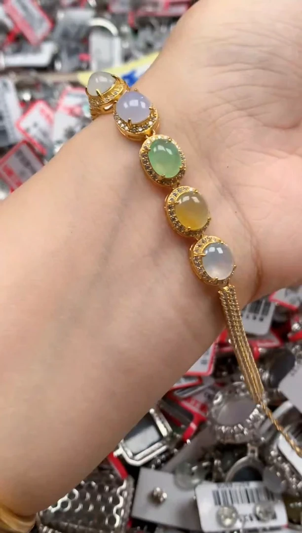 银S925镶嵌戒指翡翠天然A货缅甸翡翠