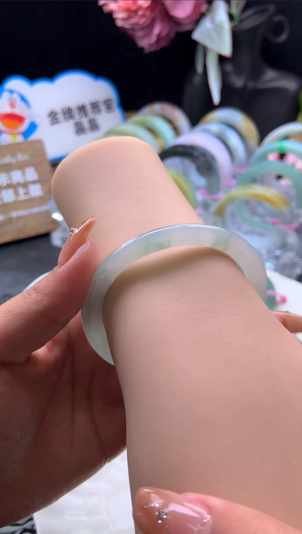 未镶嵌手镯定制翡翠51-53贵妃冰胶底「定制不退不换」