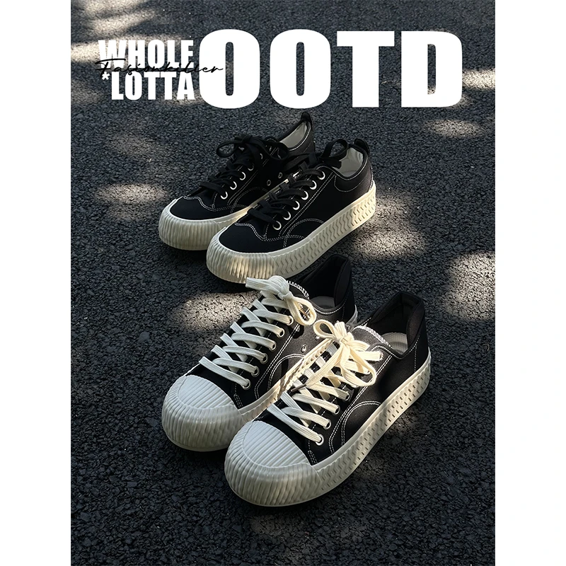 NewRockStarChoppa新款饼干鞋小众日系简约帆布鞋百搭休闲板鞋