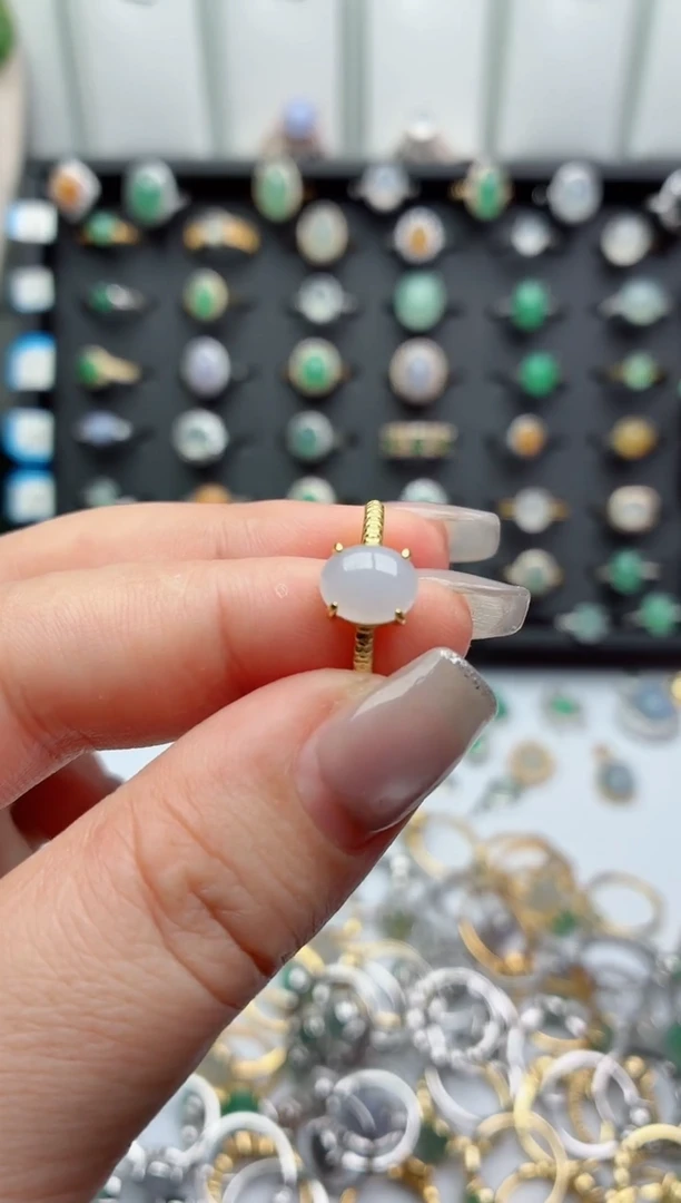 银S925镶嵌戒指翡翠.